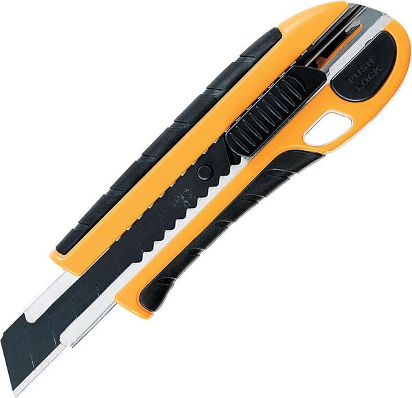 Coltello a segmenti da 18 mm KDS L-22 GripFit AutoLock L Giallo (3x lama nera)