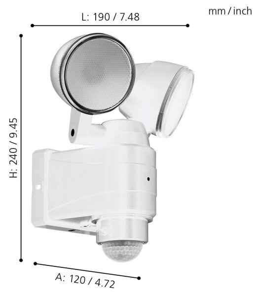 Eglo 98194 - Lampada da esterno LED con sensore CASABAS 2xLED/4W/4xLR14 IP44