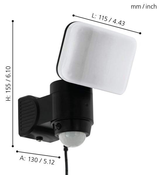 Eglo 98195 - Lampada da parete solare LED con sensore CASABAS LED/3,7V IP44