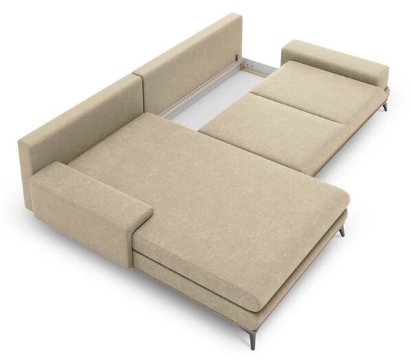 Divano letto angolare beige, angolo sinistro Planet - Windsor & Co Sofas