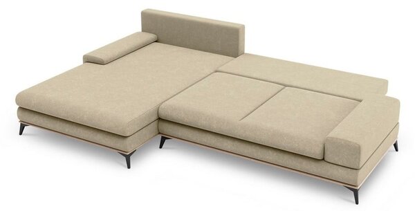 Divano letto angolare beige, angolo sinistro Planet - Windsor & Co Sofas