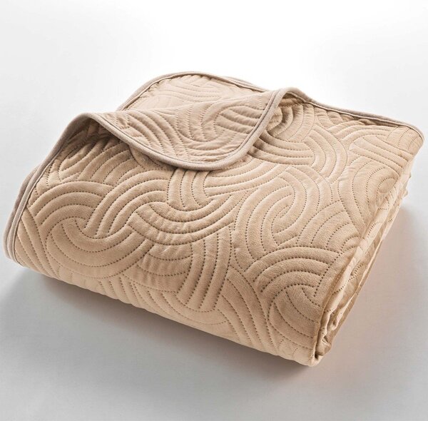 Set con copriletto e federa beige in velluto 220x240 cm Solange – douceur d'intérieur