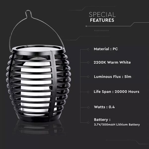 Lampada solare a LED FLAME 4 in 1 LED/0,45W/3,7V IP44 500 mAh