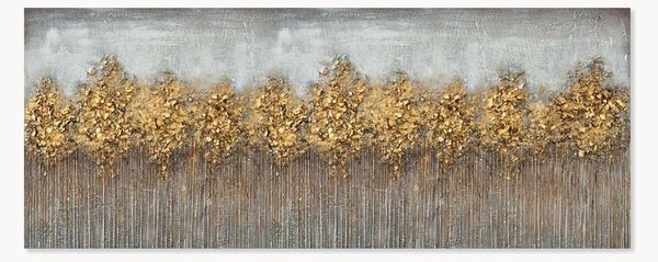 Quadro su tela dipinto a mano Bosco Dorato