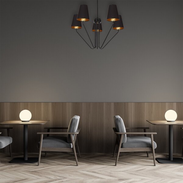 Lampadario a sospensione con supporto rigido VICTORIA 5xE27/60W/230V nero