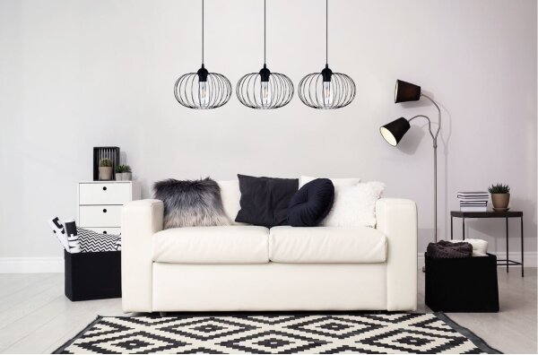 Lampadario a sospensione con filo BOCCA 3xE27/60W/230V