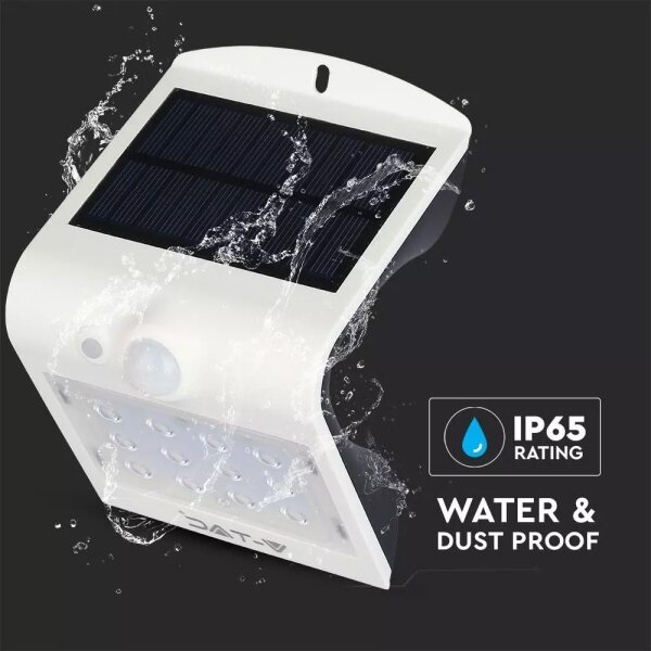 Applique a LED solare con sensore LED/1.5W/3,7V IP65 bianco