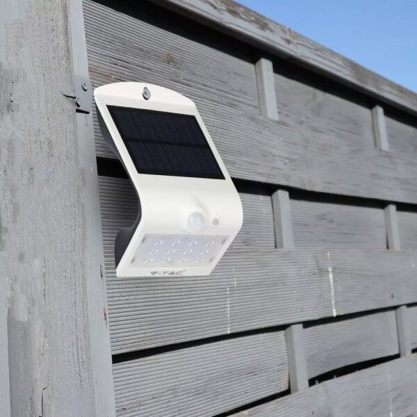 Applique a LED solare con sensore LED/1.5W/3,7V IP65 bianco