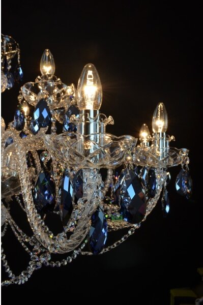 Wranovsky JWZ166182231 - Lampadario di cristallo a sospensione con catena OCEAN 18xE14/40W/230V