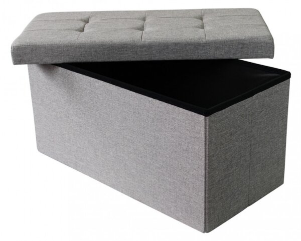 POUF CONTENITORE RETTANGOLARE IN STOFFA GRIGIO SCURO