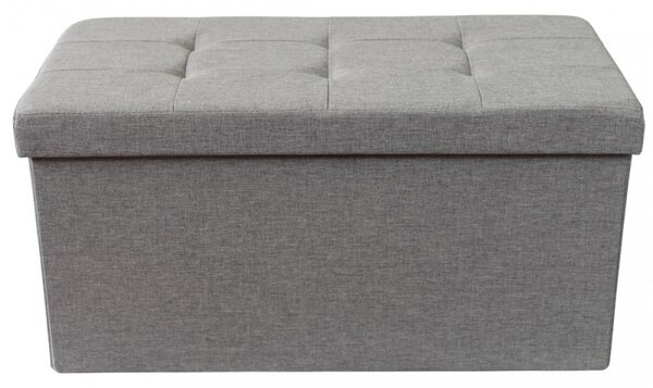 POUF CONTENITORE RETTANGOLARE IN STOFFA GRIGIO SCURO