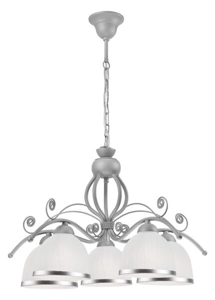 Lampadario a catena RETRO II 5xE27/60W/230V argento