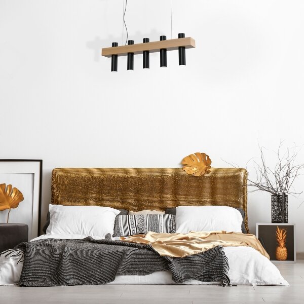 Lampadario a sospensione con filo WEST 5xGU10/25W/230V nero