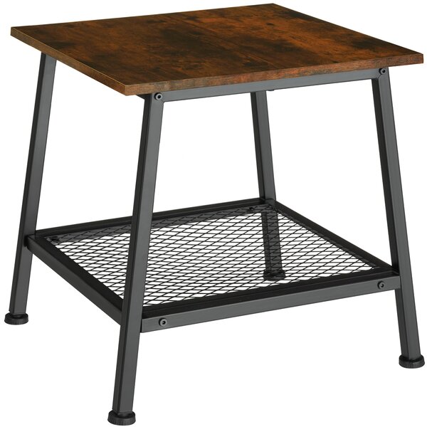 Tectake 404267 tavolino bedford 45,5 x 45 x 47 cm - legno industriale scuro, rustico