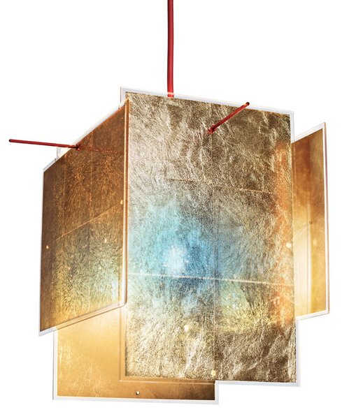 Lampada a sospensione Ingo Maurer, 24 Karat Blau, dimmerabile, Dorato / Ottone, Soggiorno, Plastica, Design