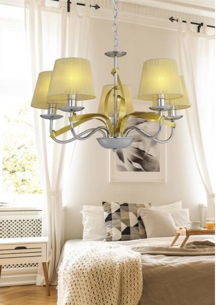 Lampadario a sospensione con catena DIVA 5xE14/40W/230V