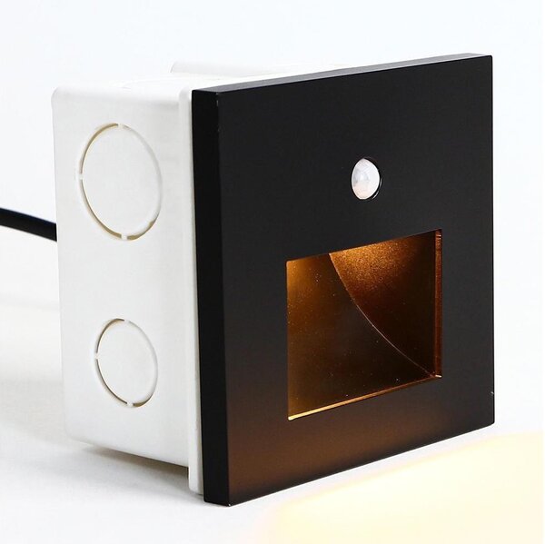 Emithor 70418 - Lampada LED per scale SUNNY LED/1W/230V nera con sensore