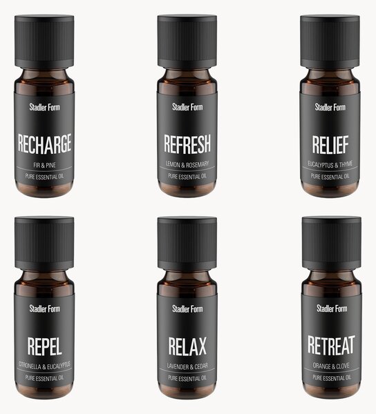 Set di 6 oli profumati per diffusore Sophie e Nora (legnoso, agrumi, lavanda, eucalipto, citronella, arancio)