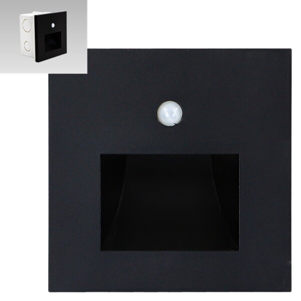 Emithor 70418 - Lampada LED per scale SUNNY LED/1W/230V nera con sensore