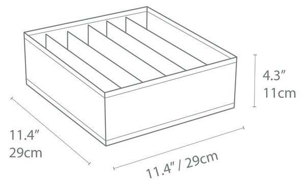 Organizzatore per cassetti grigio con cassetto a scomparti, 29 x 11 cm - Bigso Box of Sweden