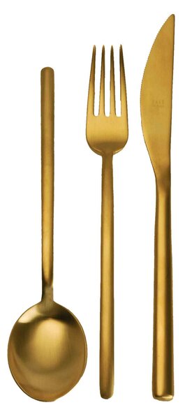 Servizio servire 3 pezzi due ice oro Due Ice Oro in Acciaio Inossidabile, colore Oro Satinato, Lavorazione della supperficie con impiantazione di Titanio PVD