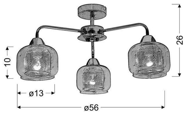 Lampadario a plafone RAY 3xE14/40W/230V