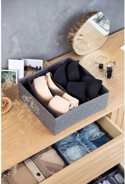 Organizzatore per cassetti grigio con cassetto a scomparti, 29 x 11 cm - Bigso Box of Sweden