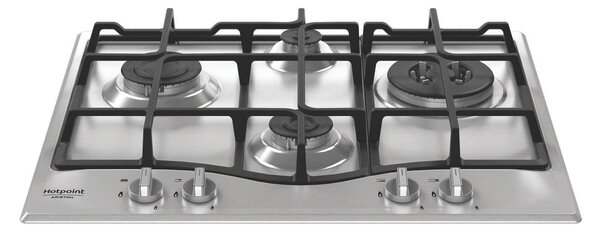 Hotpoint Ariston Piano Cottura 4 Fuochi a Gas Larghezza 59 cm in Acciaio Inox colore Inox - PCN R641N T/IX/HA