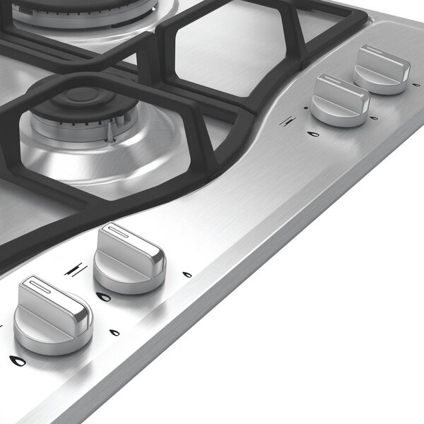 Hotpoint Ariston Piano Cottura 4 Fuochi a Gas Larghezza 59 cm in Acciaio Inox colore Inox - PCN R641N T/IX/HA
