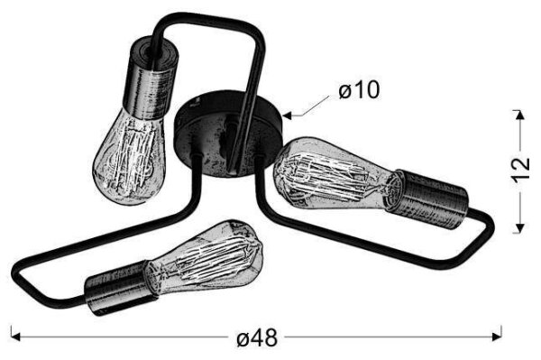 Lampadario a plafone HERPE 3xE27/60W/230V