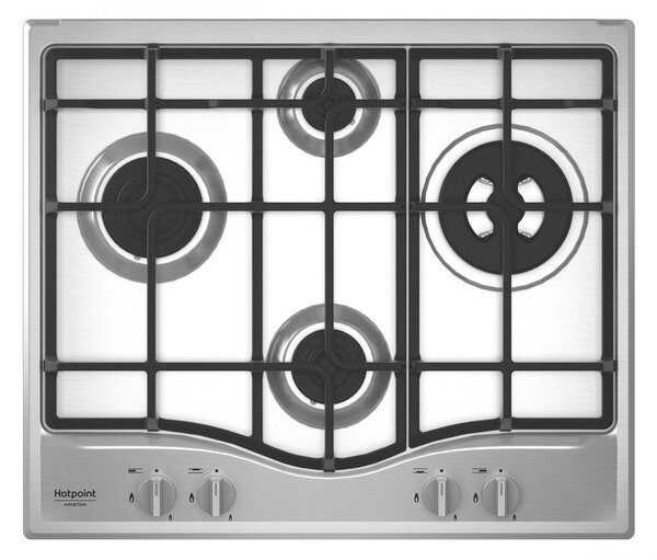 Hotpoint Ariston Piano Cottura 4 Fuochi a Gas Larghezza 59 cm in Acciaio Inox colore Inox - PCN R641N T/IX/HA