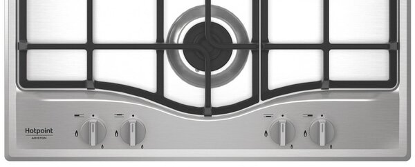 Hotpoint Ariston Piano Cottura 4 Fuochi a Gas Larghezza 59 cm in Acciaio Inox colore Inox - PCN R641N T/IX/HA