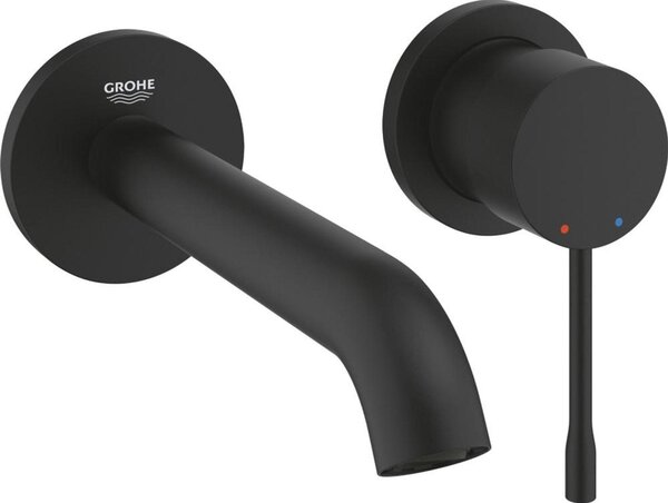 GROHE Miscelatore per lavabo a 2 fori Essence set premontato nero phantom