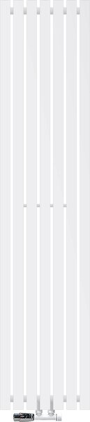 LuxeBath Design radiatore a pannello Stella attacco centrale 370 x 1600 mm Bianco con set di attacchi incl. termostato Angolo parete, piatto, senza elemento riscaldante
