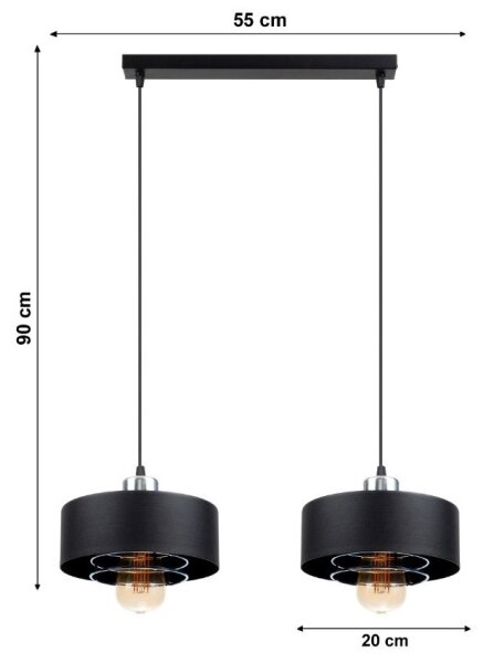 Lampadario a sospensione con filo VEST 2xE27/60W/230V