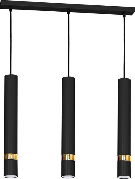 Lampadario a sospensione con cavo JOKER 3xGU10/25W/230V nero/oro