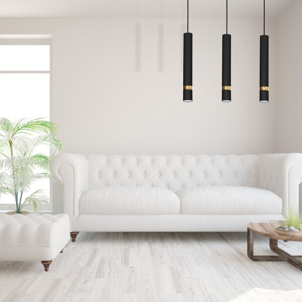 Lampadario a sospensione con cavo JOKER 3xGU10/25W/230V nero/oro