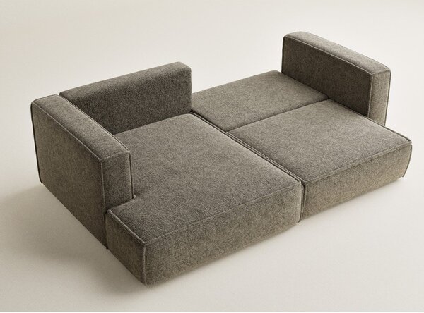 Divano angolare marrone allungabile/con contenitore (con penisola a sinistra/con chaise lounge) con rivestimento in ciniglia Velto – Maison de Rêve