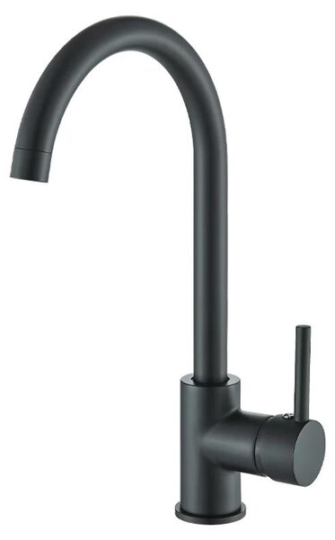 Rubinetto da cucina, forma ad arco alto, rotazione a 360 gradi, colore nero A, colore nero A