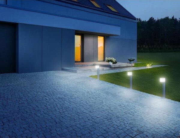 Steinel 055486 - Paletto LED da esterno con sensore CUBO LED/9,5W/230V IP44