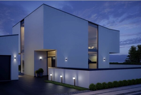 Steinel 055486 - Paletto LED da esterno con sensore CUBO LED/9,5W/230V IP44