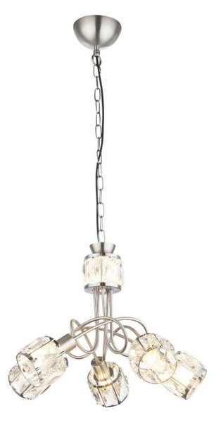 Globo 54356-5H - Lampadario a catena KRIS 5xE14/40W/230V + LED/5W