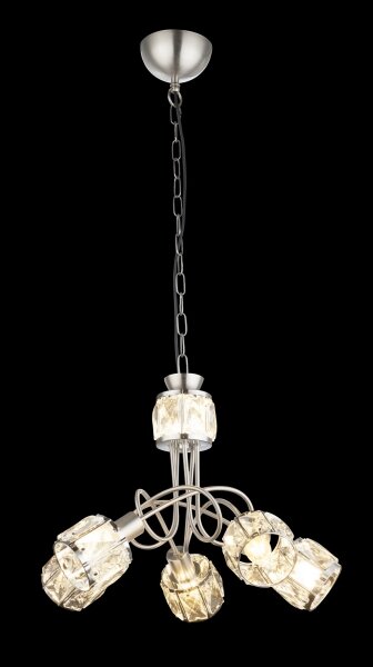 Globo 54356-5H - Lampadario a catena KRIS 5xE14/40W/230V + LED/5W