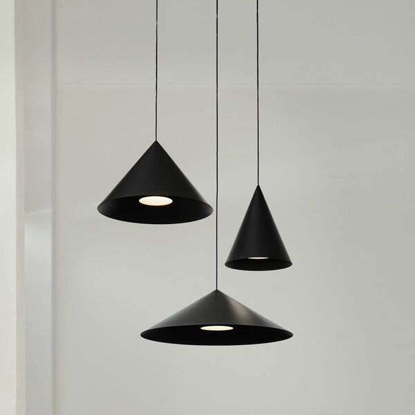 Lampada a sospensione LOOM DESIGN, Hanzu, dimmerabile, Nero, Soggiorno, Alluminio, Moderno