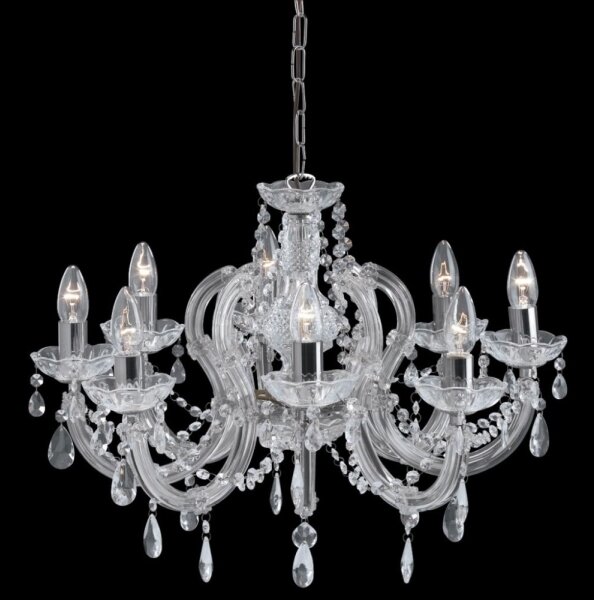 Searchlight 399-8 - Lampadario di cristallo a sospensione con catena MARIE 8xE14/40W/230V