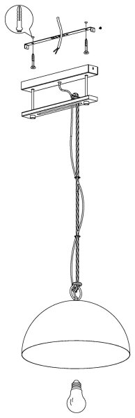 Eglo 43396 - Lampadario sospeso con cavo HODSOLL 1xE27/40W/230V