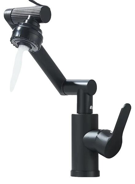 Miscelatore per lavabo, con rotazione di 1080°, comando monoleva, colore nero