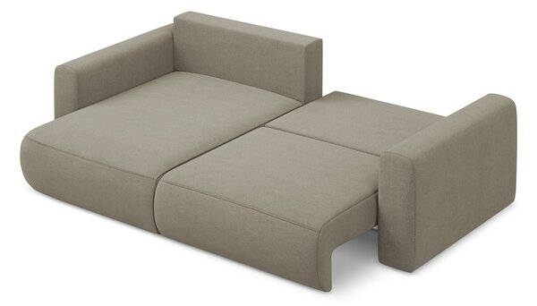 Divano angolare marrone chiaro allungabile/con contenitore (con penisola a sinistra/con chaise lounge) Kapua – Makamii
