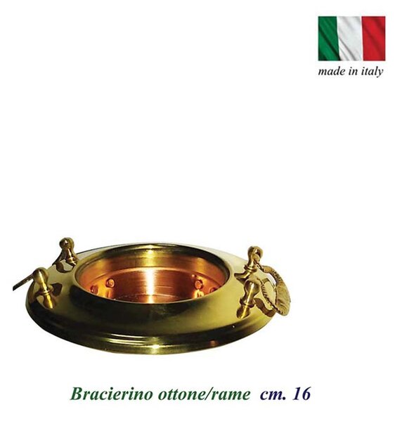 Bracierino porta brace Rame Ottone cesellato piccolo diametro 16 cm, usato Ceneriera, Soprammobile con piantina , Bomboniera lavorazione artigianale made in Italy