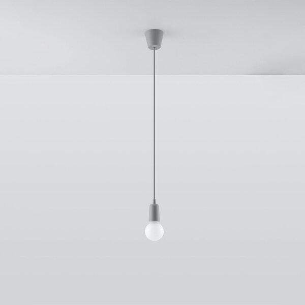 Lampada a sospensione grigia ø 5 cm Rene - Sollux